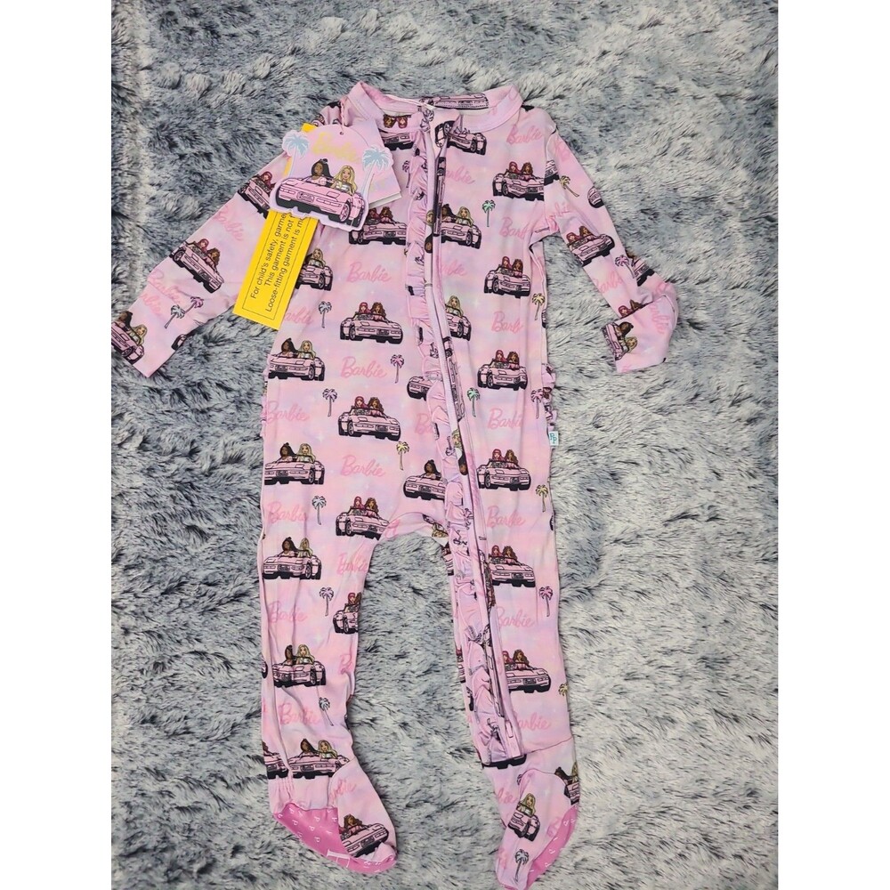 Posh Peanut Bamboo Zippered Convertie Romper - Cruisin Barbie Size 9-12m
